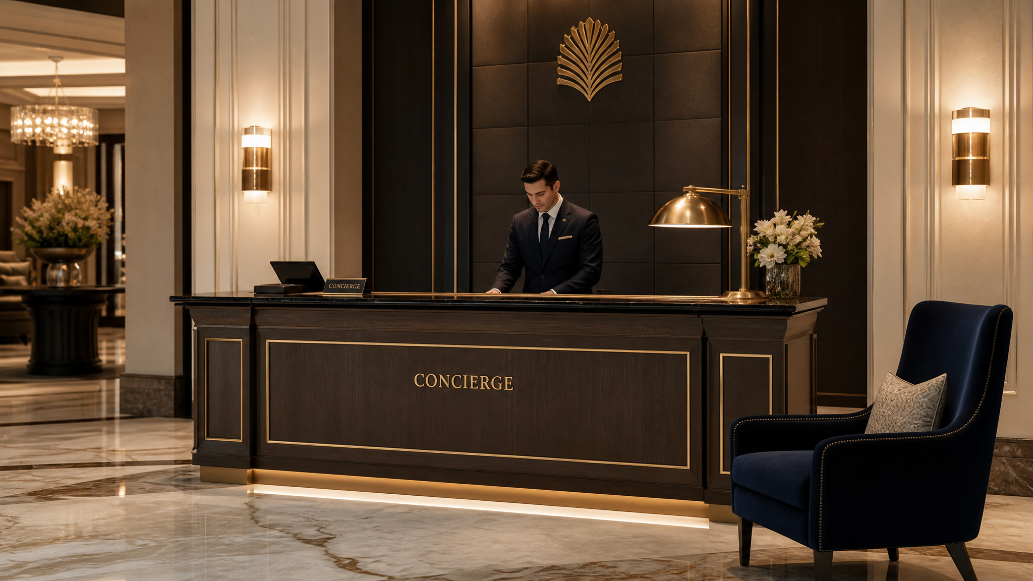 Premium white-glove concierge service in luxury setting