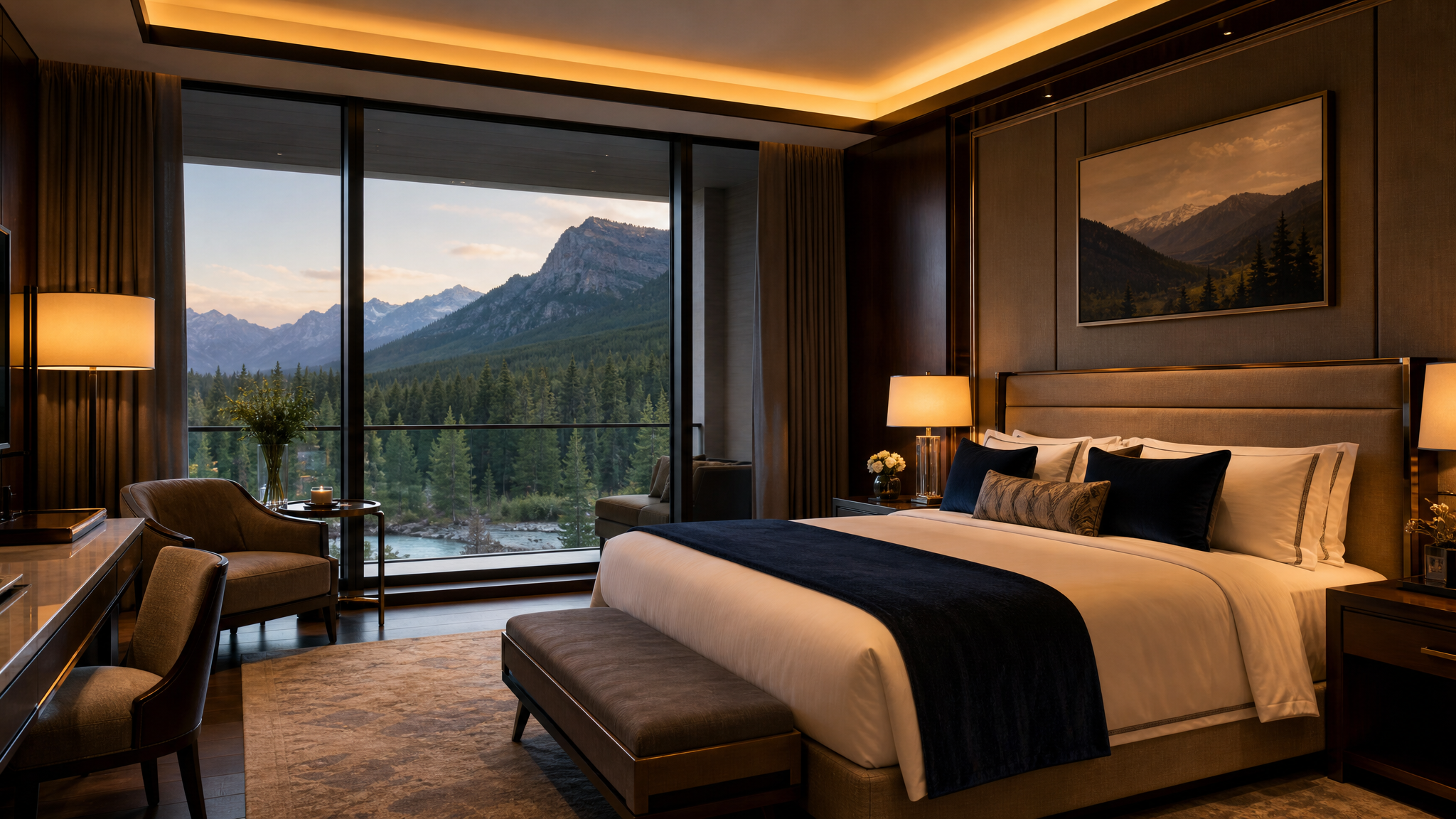 Luxury recovery suite with warm lighting and premium amenities
